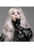 Weibliche Gaga Spitzenfront Lange Gerade Synthetische Perücke 