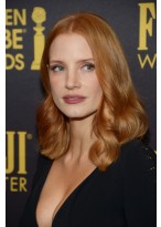 Jessica Chastain Schulterlange Synthetische Full Lace Wellige Perücke 