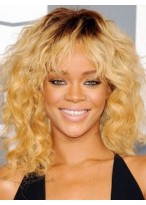 Rihanna - Ringlet Wellen & Sanft Franse Perücke 
