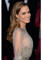 Angelina Jolie Lange Wellige Echthaar Perücke 