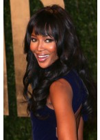 Naomi Campbell Lange Wellige 100% Lace Front Perücke 