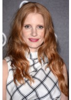 Jessica Chastain Wellige 100% Echthaar Lace Front Perücke 