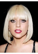 Wunderbar Weibliche Gaga Blonde Bob Perücke 