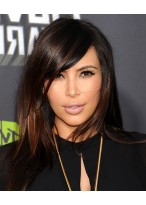 Kim Kardashian Modische Schulterlange Perücke 
