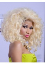 Top Qualität Nicki Minaj'S Herrlich Flaumige Stil Mittellange Wellen Billige Spitze Perücke 