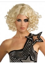 Fantastische Mittellange Wellen Weibliche Gaga Spitzenfront Perücke für Frauen 