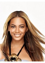Beyonce Lange Gerade Modische Synthetische Perücke 