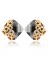 Women's Geometric Cubic Black Diamond Earrings