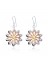 925 Silver Fashionable Lovely Sunflower Rose Gold Earrings