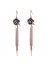 Fashionable Rose Tassel Crystal Earrings