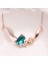 Elegant Fox Shape Blue Crystal Collar Bone Necklace