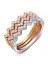 925 Sterling Silver Tri-colors Rose Gold Wavy Zircon Ring