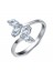 925 Sterling Silver Flower Crystal Opening Ring For Women