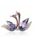 European And American Purple Upscale Delicate Purple Swan Pendant Diamond Brooch