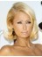 Paris Hilton Mittellange Locken Blonde Bob Perücke